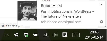 Push notification bar